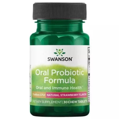 Swanson Oral Probiotic Formula 3 Billion CFU 30 Chewables, Strawberry Flavour on Sale