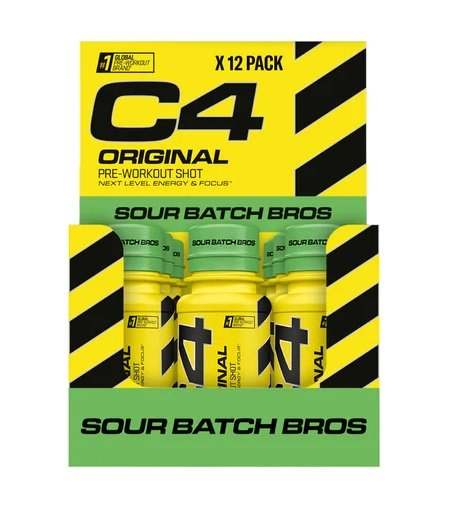 Cellucor C4 Original Pre-Workout Shot, Sour Batch Bros - 12 x 60 ml Supply