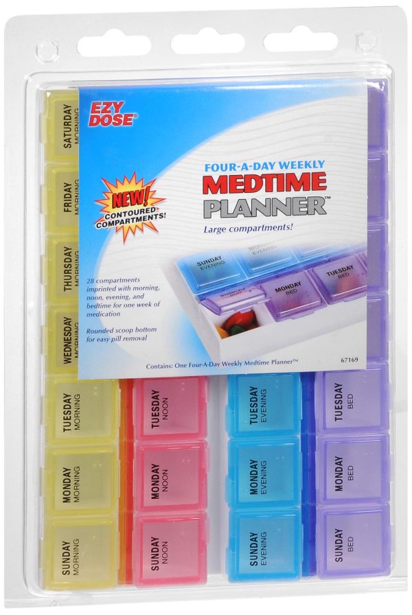 Ezy Dose Four-A-Day Weekly Medtime Planner 67169 Supply