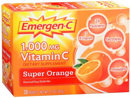 Emergen-C Vitamin C Drink Mix Packets Super Orange Fashion