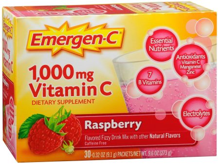 Emergen-C Vitamin C Fizzy Drink Mix 1000 mg Packets Raspberry For Cheap