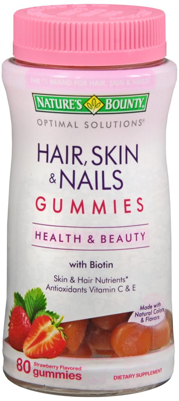 Nature s Bounty Optimal Solutions Hair, Skin & Nails With Biotin Strawberry Flavored Gummies Online Hot Sale