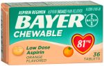 Bayer Low Dose Aspirin 81 mg Chewable Tablets Orange Flavored Online now