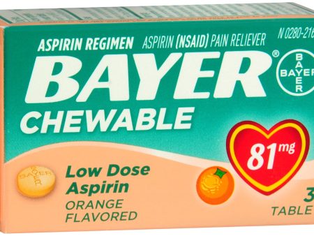 Bayer Low Dose Aspirin 81 mg Chewable Tablets Orange Flavored Online now